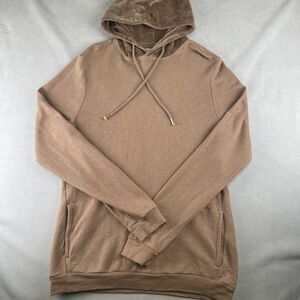 The Rail Sweater Hoodie Mens L Brown Velveteen‎ Hood Kangaroo Pocket Streetwear